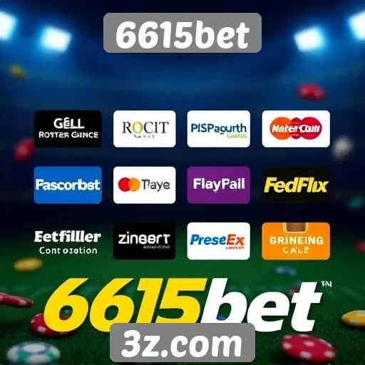 Métodos de pagamento disponíveis no 6615bet
